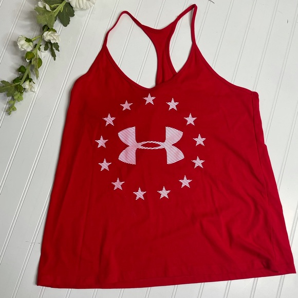 Under Armour Tops - Under Armour tank top women’s medium m 2019 red shirt active athletic